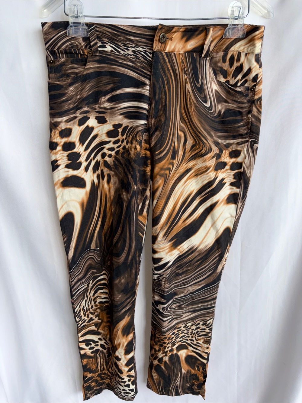 Randy Kemper Ankle Pants, animal print, Sz 6